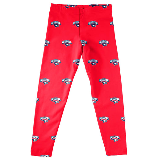 USI Screaming Eagles Vive La Fete Girls Game Day All Over Logo Elastic Waist Classic Play Red Leggings Tights