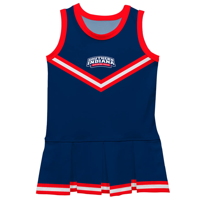 Southern Indiana Screaming Eagles USI Vive La Fete Game Day Blue Sleeveless Cheerleader Dress