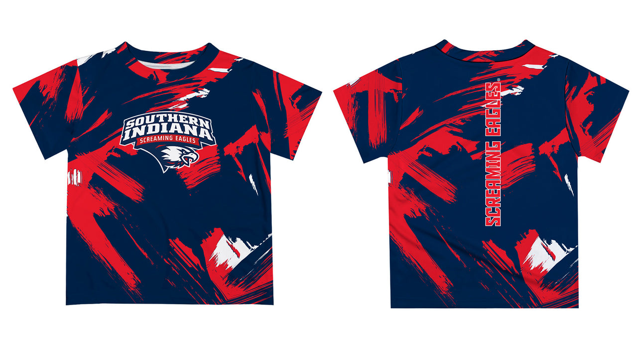 Southern Indiana Screaming Eagles USI Vive La Fete Boys Game Day Blue Short Sleeve Tee Paint Brush - Vive La Fête - Online Apparel Store