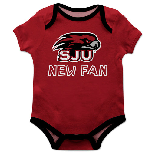 St. Josephs Hawks Vive La Fete Infant Game Day Red Short Sleeve Onesie New Fan Logo and Mascot Bodysuit - Vive La Fête - Online Apparel Store