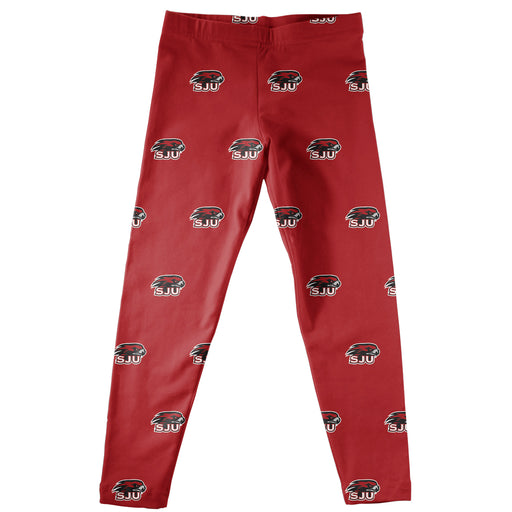 St. Josephs Hawks Leggings Red All Over Logo - Vive La Fête - Online Apparel Store