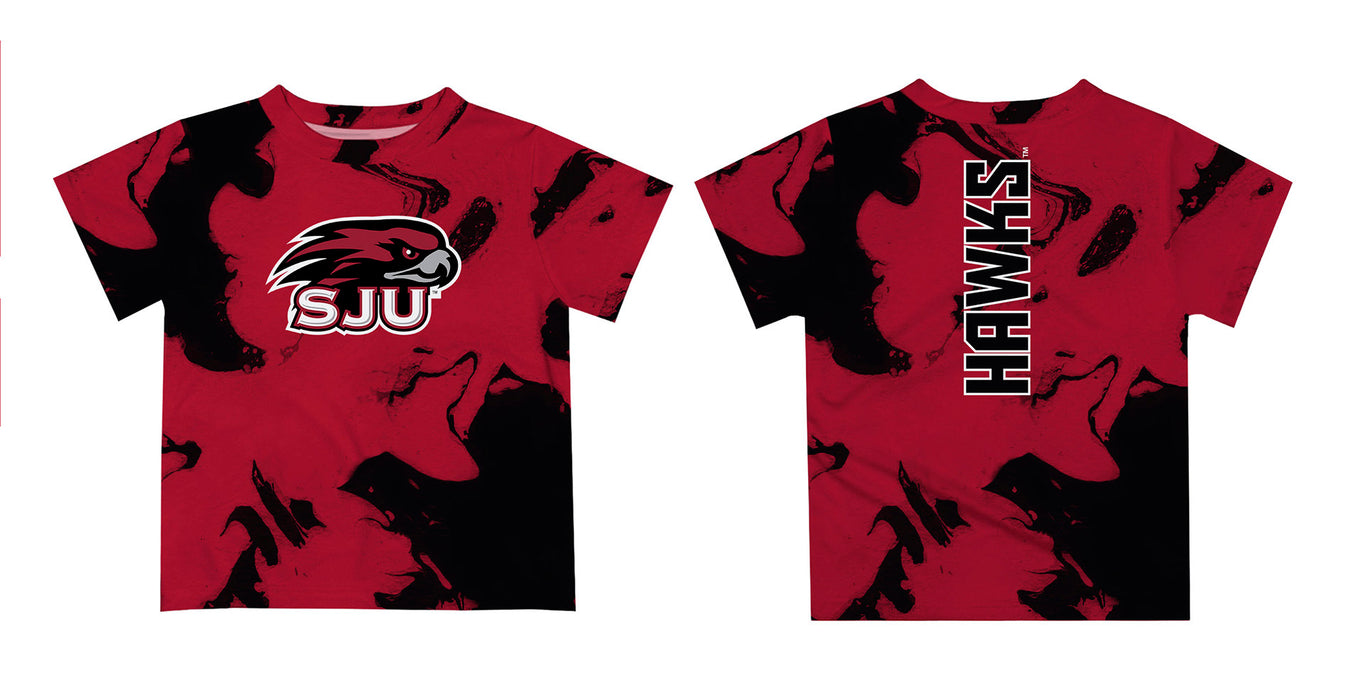 St. Josephs Hawks Vive La Fete Marble Boys Game Day Crimson Short Sleeve Tee - Vive La Fête - Online Apparel Store