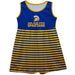 San Jose State University Spartans Vive La Fete Girls Game Day Sleeveless Tank Dress Solid Blue Logo Stripes on Skirt - Vive La Fête - Online Apparel Store