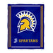San Jose State University Spartans Vive La Fete Kids Game Day Blue Plush Soft Minky Blanket 36 x 48 Mascot