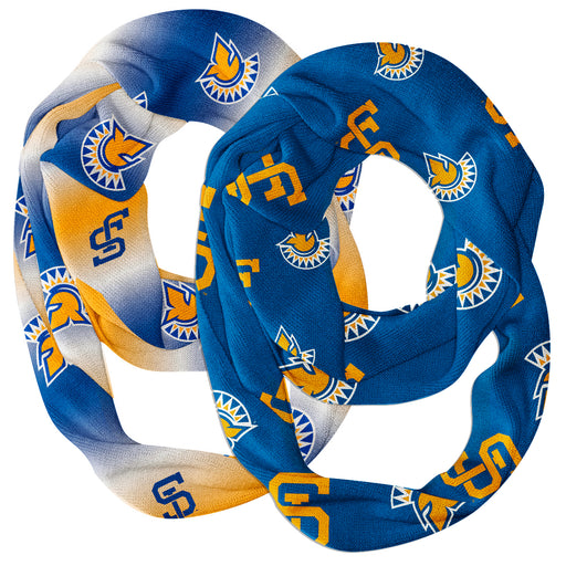 San Jose State Spartans Vive La Fete All Over Logo Collegiate Women Set of 2 Light Weight Ultra Soft Infinity Scarfs