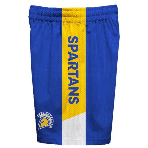 San Jose State Spartans Vive La Fete Game Day Blue Stripes Boys Solid Gold Athletic Mesh Short - Vive La Fête - Online Apparel Store