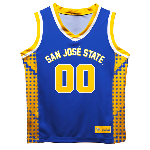 San Jose State University Spartans Vive La Fete Game Day Blue Boys Fashion Basketball Top