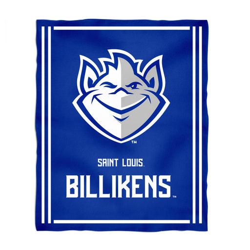 Saint Louis University Billikens SLU Vive La Fete Kids Game Day Blue Plush Soft Minky Blanket 36 x 48 Mascot