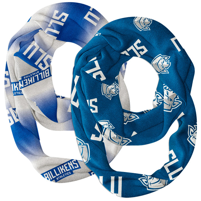 Saint Louis Billikens Vive La Fete All Over Logo Collegiate Women Set of 2 Light Weight Ultra Soft Infinity Scarfs