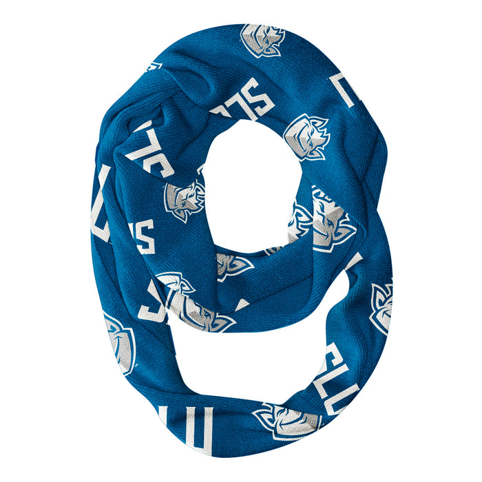 Saint Louis Billikens SLU Vive La Fete Repeat Logo Game Day Collegiate Women Light Weight Ultra Soft Infinity Scarf