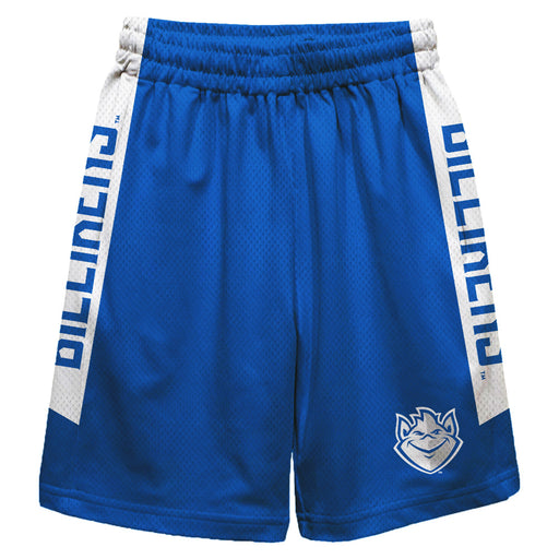 Saint Louis Billikens SLU Vive La Fete Game Day Blue Stripes Boys Solid White Athletic Mesh Short