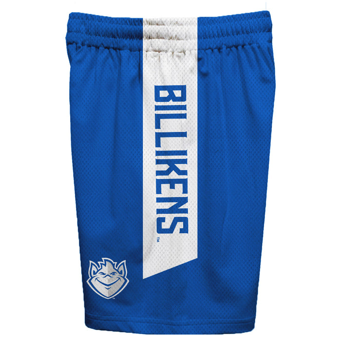 Saint Louis Billikens SLU Vive La Fete Game Day Blue Stripes Boys Solid White Athletic Mesh Short - Vive La Fête - Online Apparel Store