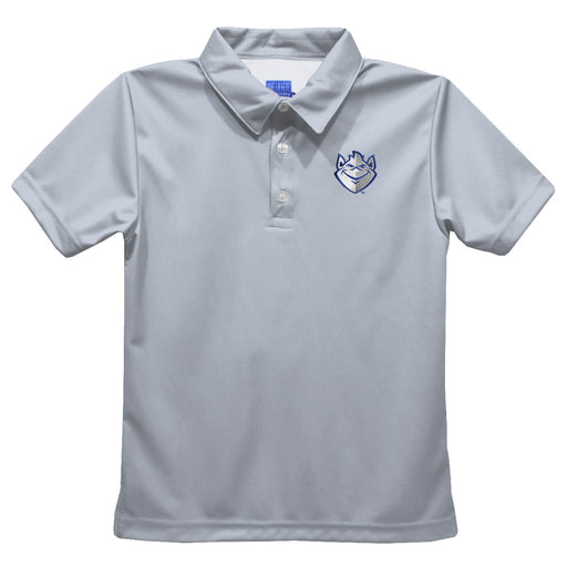 Saint Louis University Billikens SLU Embroidered Gray Short Sleeve Polo Box Shirt