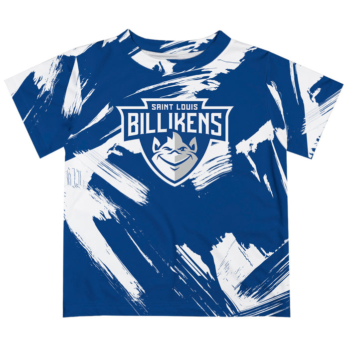 Saint Louis University Billikens SLU Vive La Fete Boys Game Day Blue Short Sleeve Tee Paint Brush
