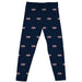 Samford Bulldogs Vive La Fete Girls Game Day All Over Logo Elastic Waist Classic Play Navy Leggings Tights