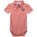 Samford University Bulldogs Embroidered Red Cardinal Stripe Knit Boys Polo Bodysuit