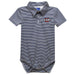 Samford University Bulldogs Embroidered Navy Stripe Knit Polo Onesie