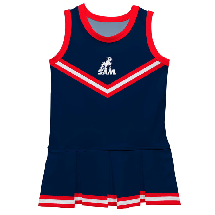 Samford University Bulldogs Vive La Fete Game Day Navy Sleeveless Cheerleader Dress