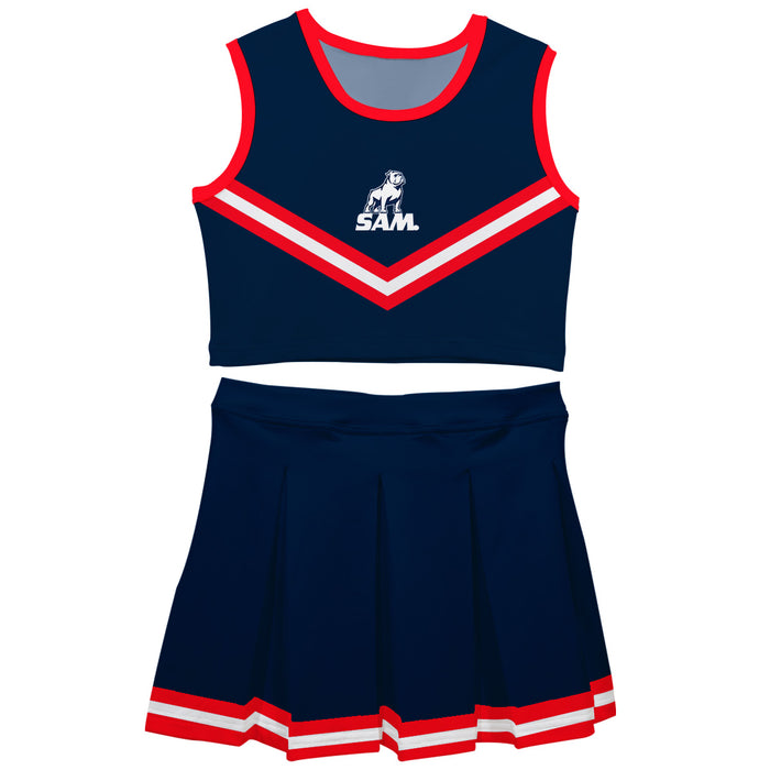 Samford University Bulldogs Vive La Fete Game Day Navy Sleeveless Cheerleader Set