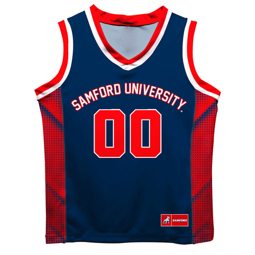 Samford University Bulldogs Vive La Fete Game Day Navy Boys Fashion Basketball Top