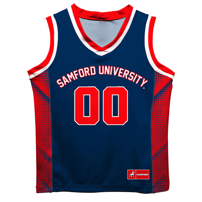 Samford University Bulldogs Vive La Fete Game Day Navy Boys Fashion Basketball Top