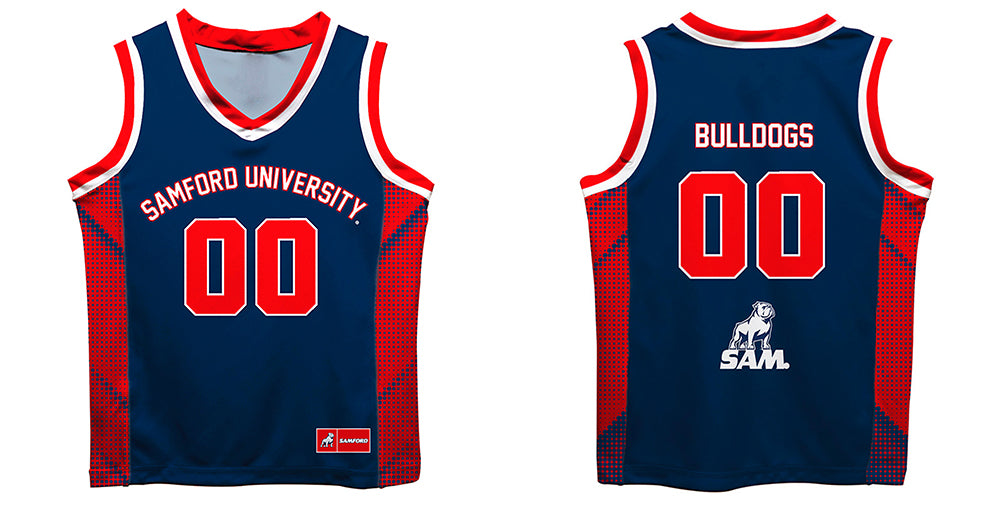 Samford University Bulldogs Vive La Fete Game Day Navy Boys Fashion Basketball Top - Vive La Fête - Online Apparel Store