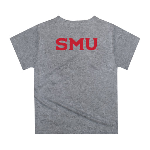 Southern Methodist Mustangs Original Dripping Football Helmet Heather Gray T-Shirt by Vive La Fete - Vive La Fête - Online Apparel Store