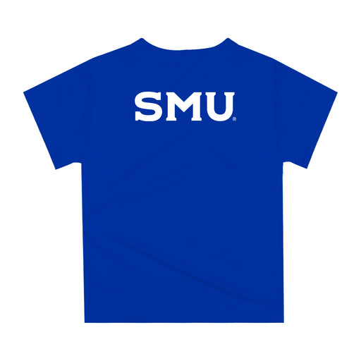 Southern Methodist Mustangs Original Dripping Football Helmet Blue T-Shirt by Vive La Fete - Vive La Fête - Online Apparel Store