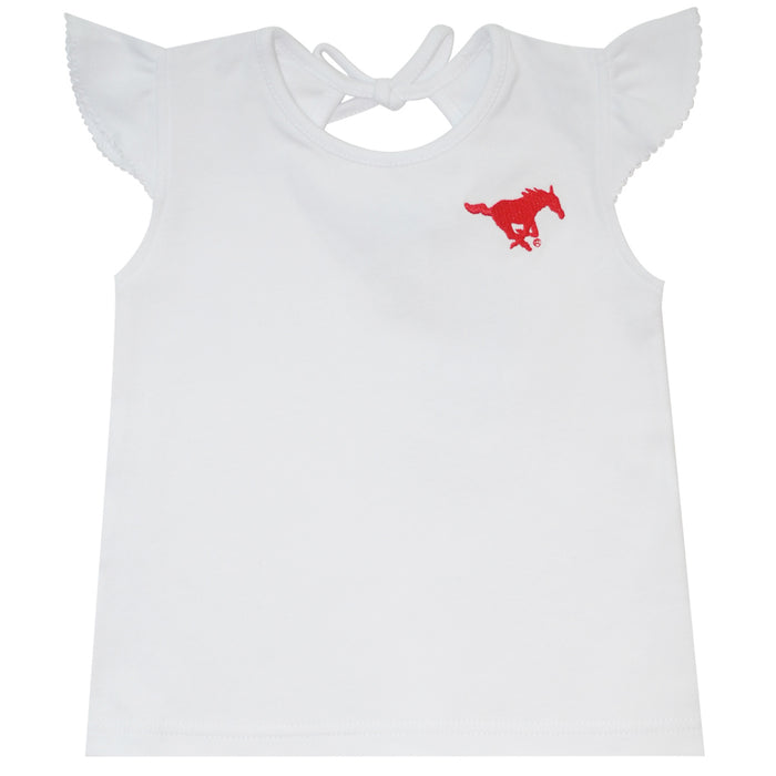 SMU Embroidered Girls Knit Top - Vive La Fête - Online Apparel Store