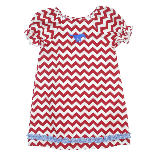SMU Ruffle Chevron A Line Dress Short Sleeve - Vive La Fête - Online Apparel Store