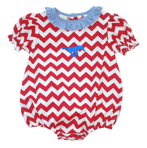 SMU Ruffle Chevron Girls Bubble Short Sleeve - Vive La Fête - Online Apparel Store