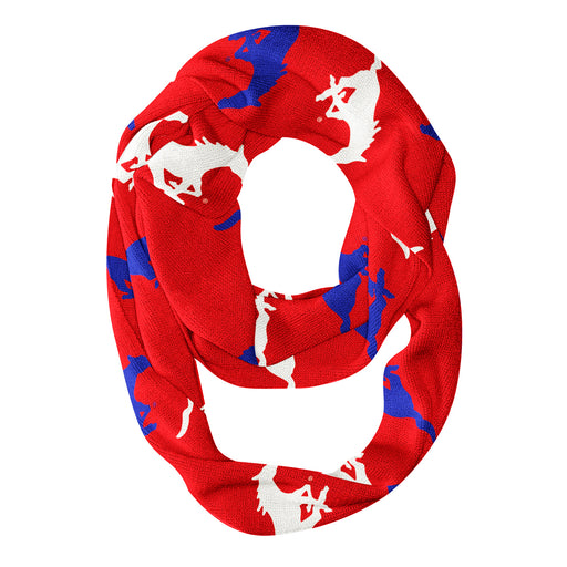 SMU All Over Logo Red Infinity Scarf - Vive La Fête - Online Apparel Store