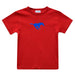 SMU Embroidered Red Knit Short Sleeve Boys Tee Shirt - Vive La Fête - Online Apparel Store