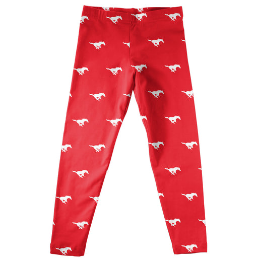 SMU Mustangs Print Red Leggings - Vive La Fête - Online Apparel Store
