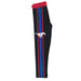 SMU Mustangs Red Waist Blue And Red Stripes Black Leggings - Vive La Fête - Online Apparel Store