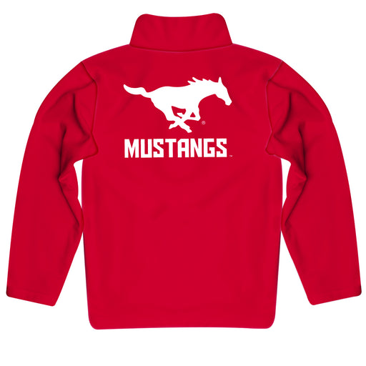 SMU Mustangs Red Long Sleeve Quarter Zip Pull Over - Vive La Fête - Online Apparel Store