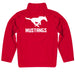 SMU Mustangs Red Long Sleeve Quarter Zip Pull Over - Vive La Fête - Online Apparel Store