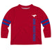 SMU Mustangs Stripes Red Long Sleeve Tee Shirt - Vive La Fête - Online Apparel Store