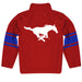SMU Stripes Red Long Sleeve Quarter Zip Sweatshirt - Vive La Fête - Online Apparel Store