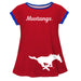 SMU Mustangs Big Logo Red Short Sleeve Girls Laurie Top - Vive La Fête - Online Apparel Store