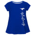 SMU Mustangs Blue Solid Short Sleeve Girls Laurie Top - Vive La Fête - Online Apparel Store