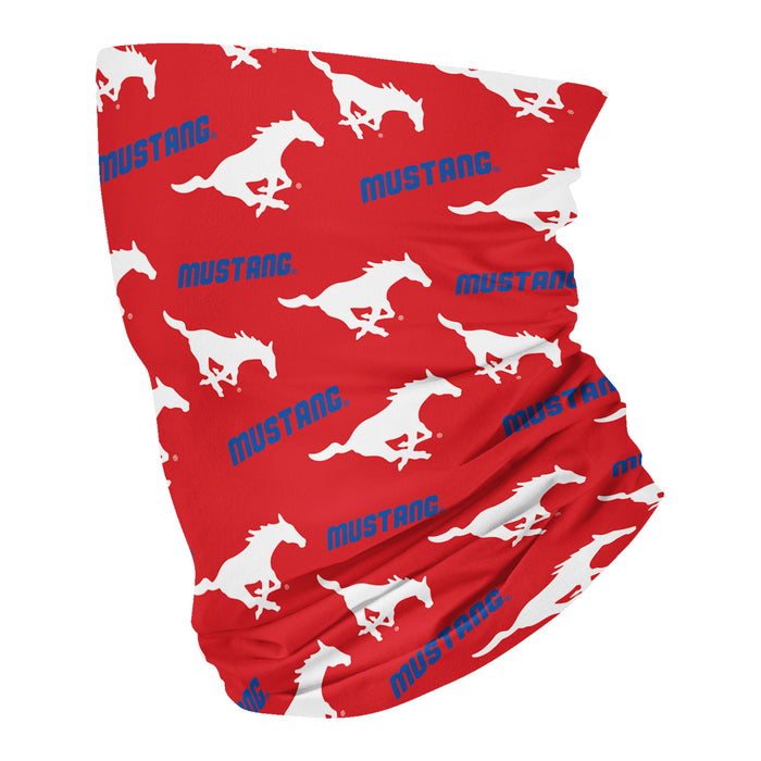 SMU Mustangs All Over Logo Red Neck Gaiter - Vive La Fête - Online Apparel Store