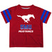 SMU Mustangs Stripes Red Short Sleeve Tee Shirt - Vive La Fête - Online Apparel Store