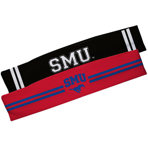 SMU Red And Black Stripes Headband Set - Vive La Fête - Online Apparel Store