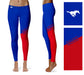 SMU Mustangs Vive la Fete Game Day Collegiate Leg Color Block Women Blue Red Yoga Leggings - Vive La Fête - Online Apparel Store