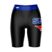 SMU Mustangs Vive La Fete Game Day Logo on Thigh and Waistband Black and Blue Women Bike Short 9 Inseam"