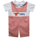 SMU Mustangs Smocked  Red   Gingham Jon Jon And Short sleeve White Shirt
