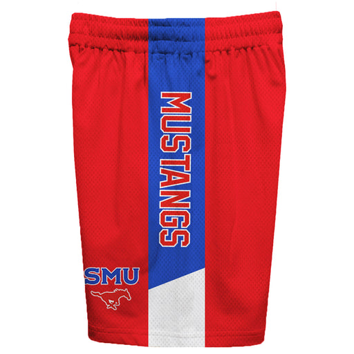 SMU Mustangs Vive La Fete Game Day Red Stripes Boys Solid Blue Athletic Mesh Short - Vive La Fête - Online Apparel Store