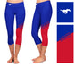 SMU Mustangs Vive La Fete Game Day Collegiate Leg Color Block Girls Blue Red Capri Leggings - Vive La Fête - Online Apparel Store