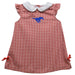 SMU Mustangs Embroidered Red  Gingham A Line Dress